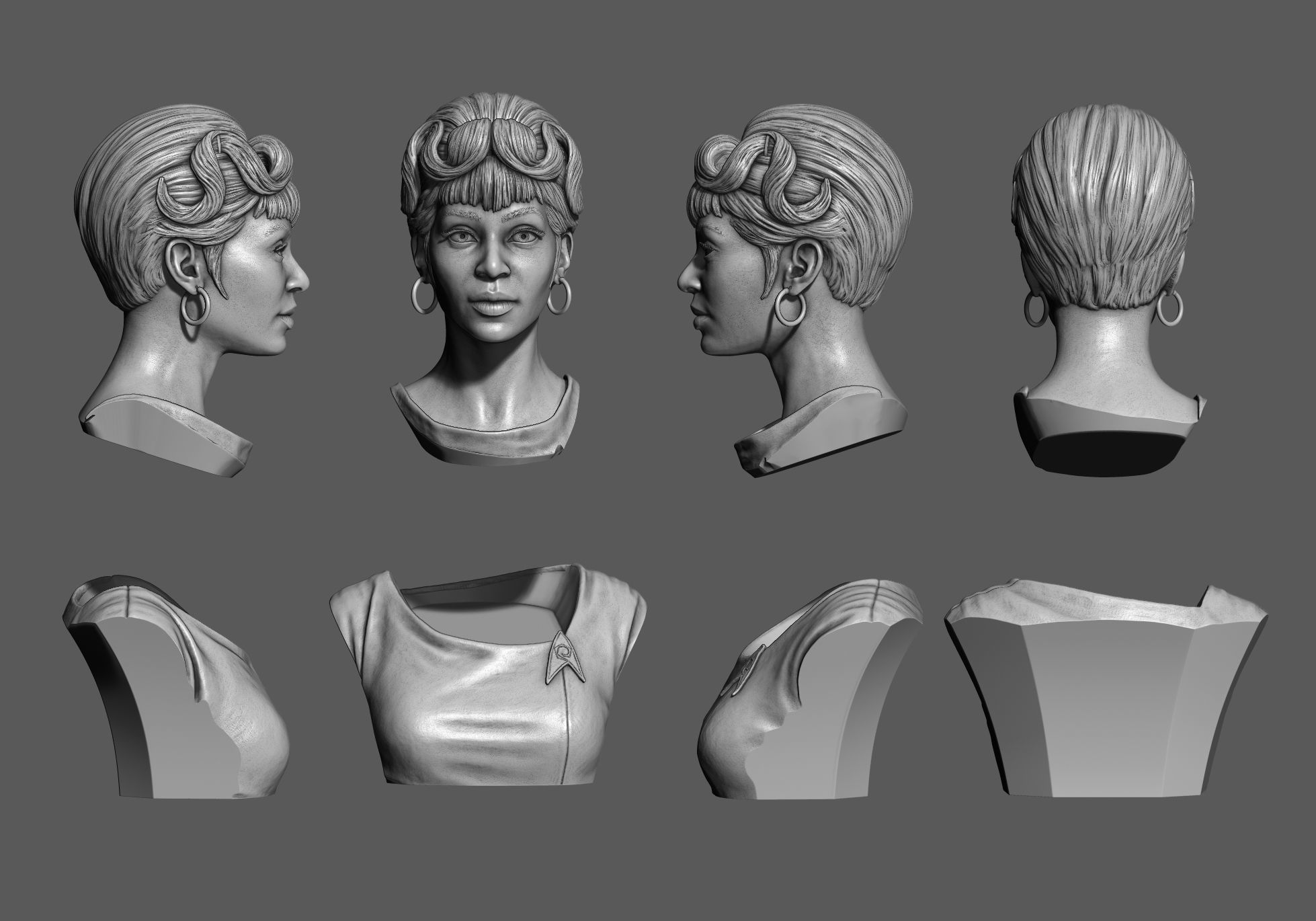 Nichelle Nichols As Nyota Uhura Bust Printable 3D Model 3D Model 3D Nichelle Nichols As Nyota Uhura Bust Printable 3D Model 3D Model 3D