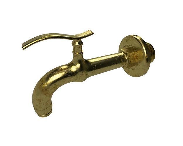 Brass tap 3D model CGTrader