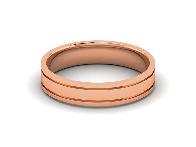 Plain Gold Band Ring 3dm render detail 3D model 3D printable CGTrader