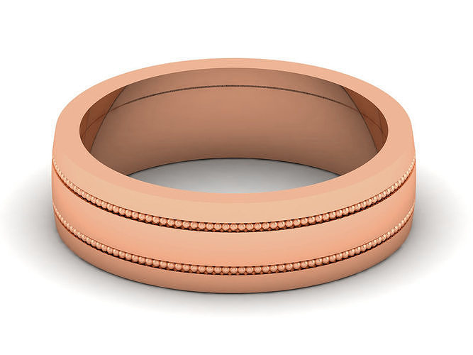 Plain Gold Band Ring 3dm render detail 3D model 3D printable CGTrader