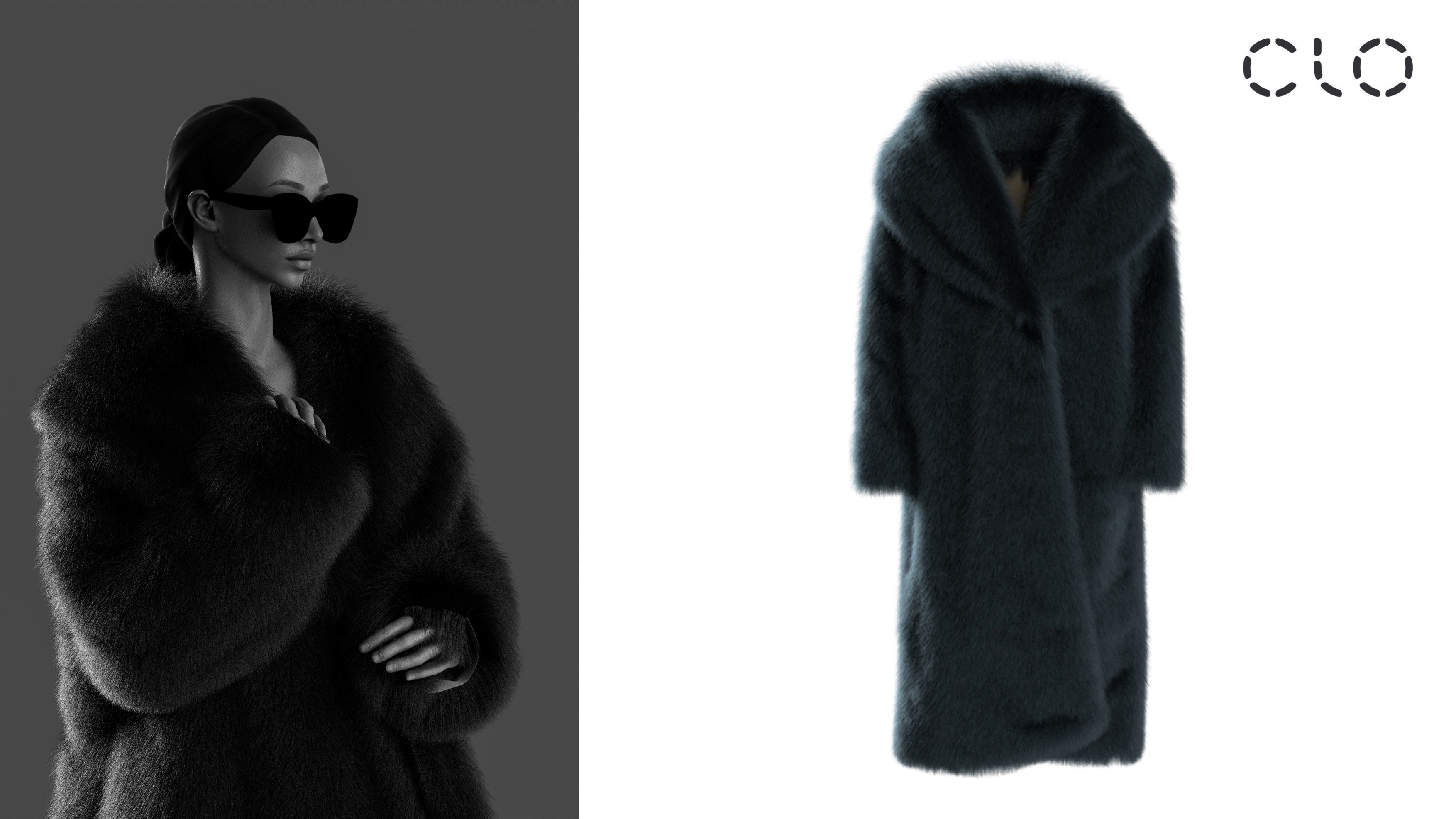 Three-Dimensional Bow Fur Coat
