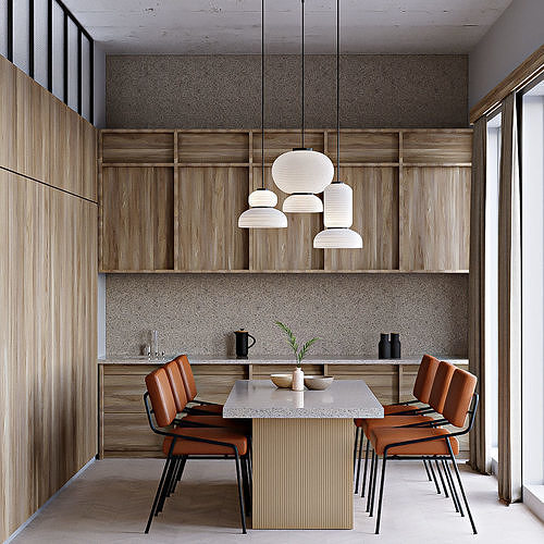 Modern Wood Kitchen Complete 3D model | CGTrader