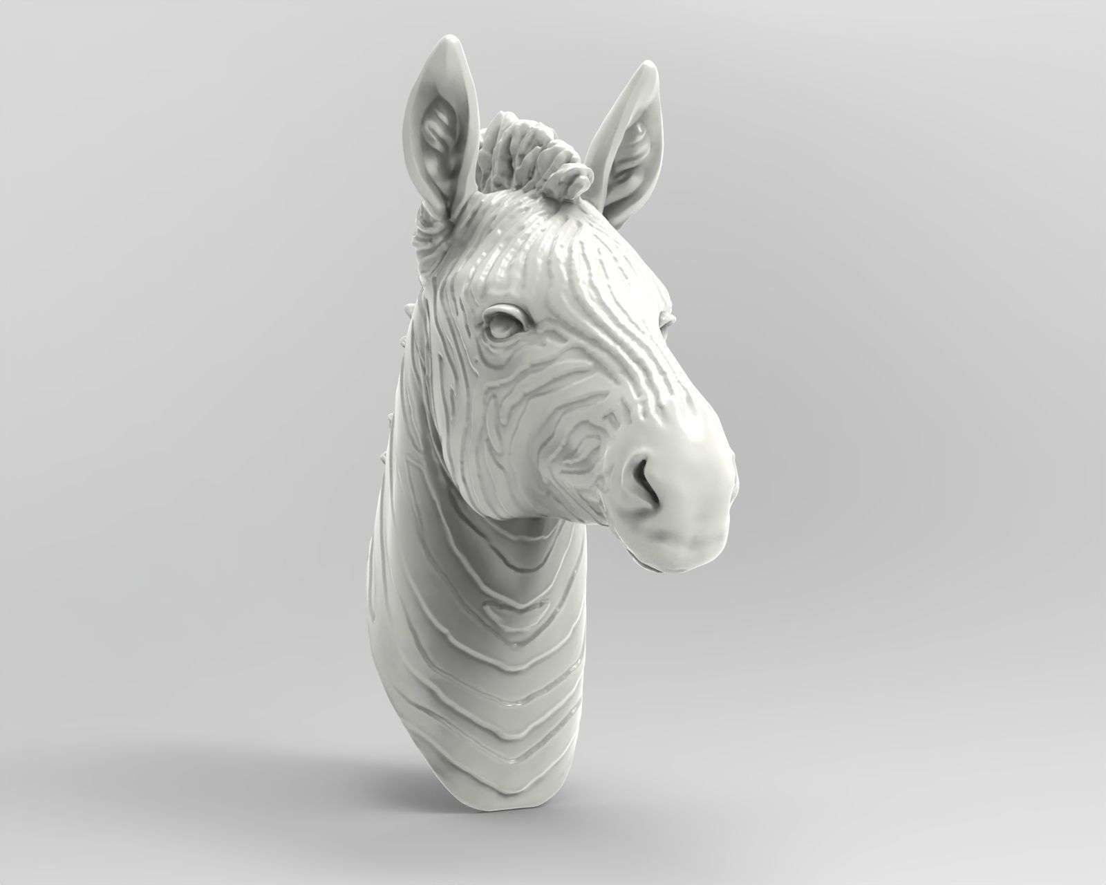 Zebra head 3D model 3D printable | CGTrader