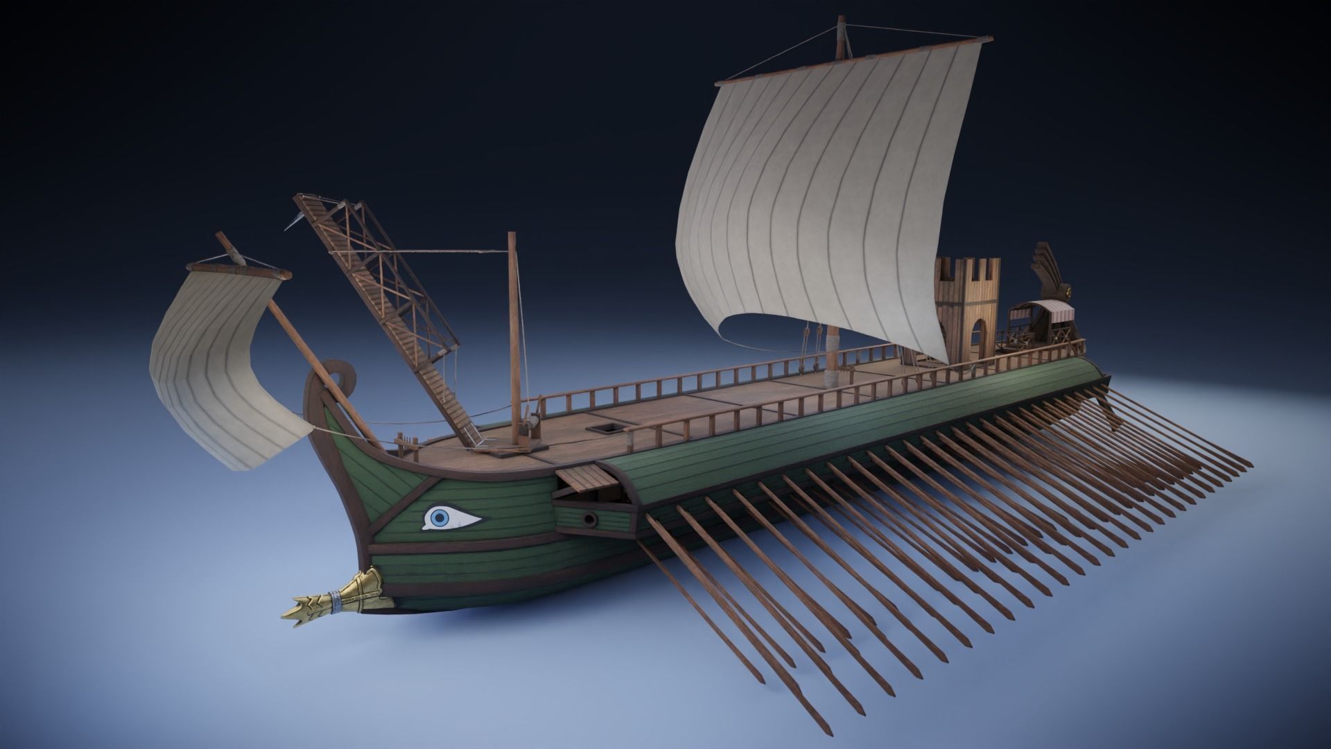 Trireme Graphics 3D model Roman Trireme VR / AR / low-poly | CGTrader