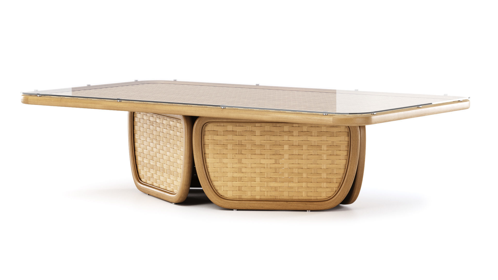 Lucy Rattan Rectangular Table 3D model | CGTrader