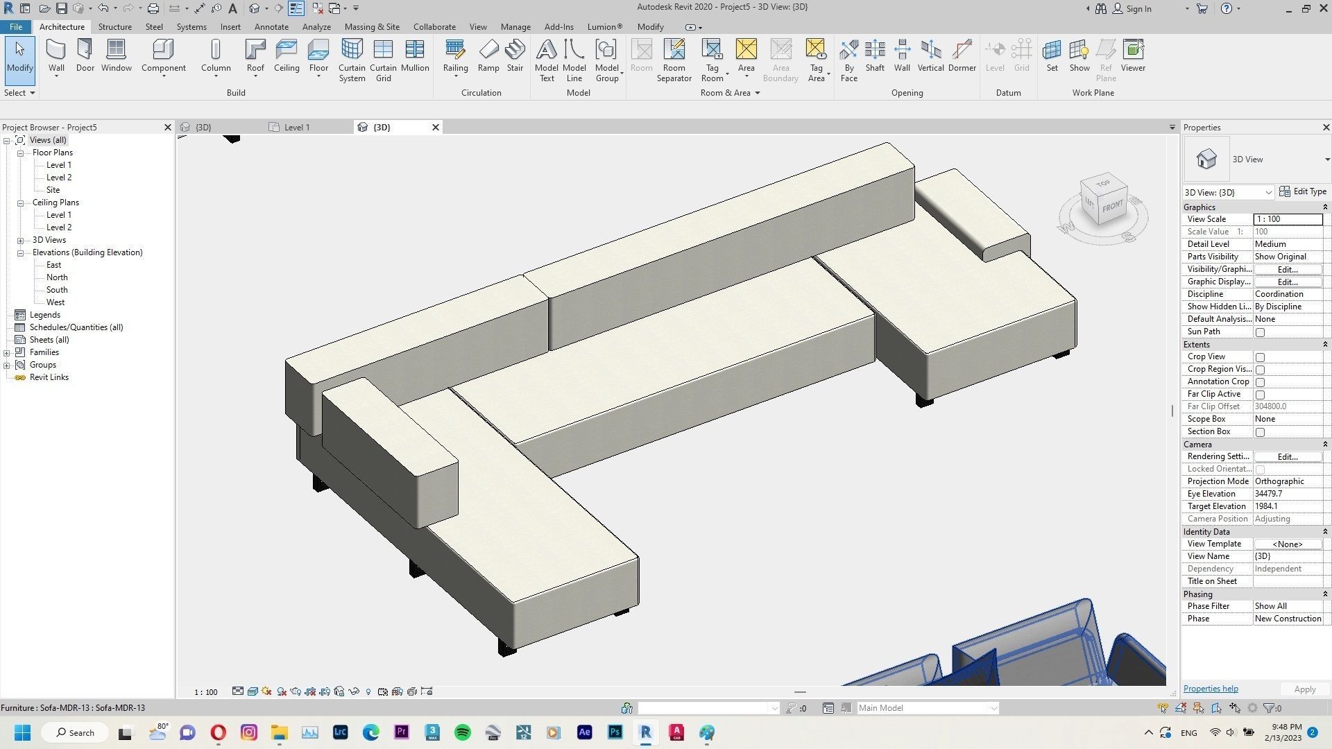 Sofa Pack Revit Family Interior 3D model CGTrader