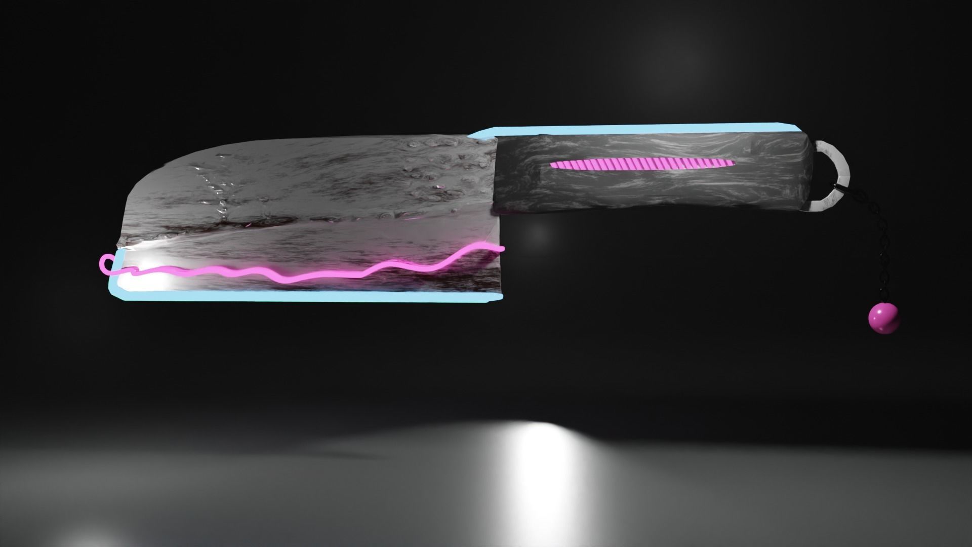 Cyberpunk butcher knife free 3D model CGTrader