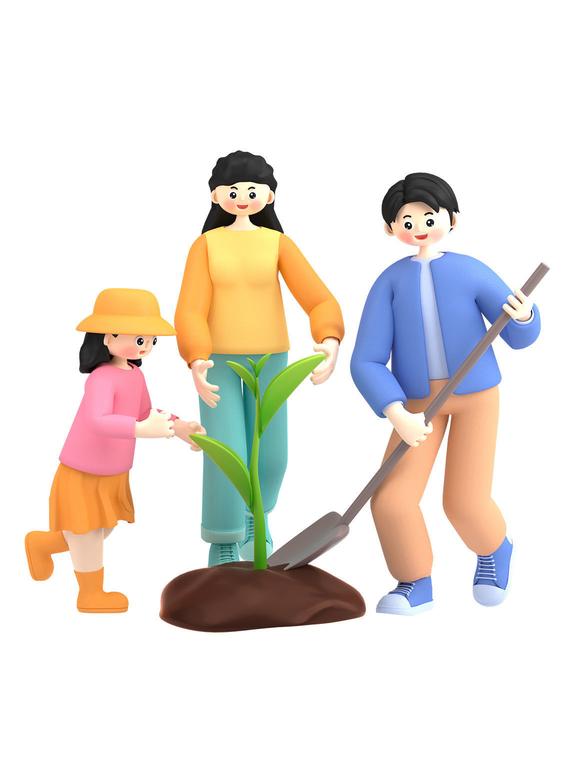 C4D model spring outing character scene 3D model | CGTrader