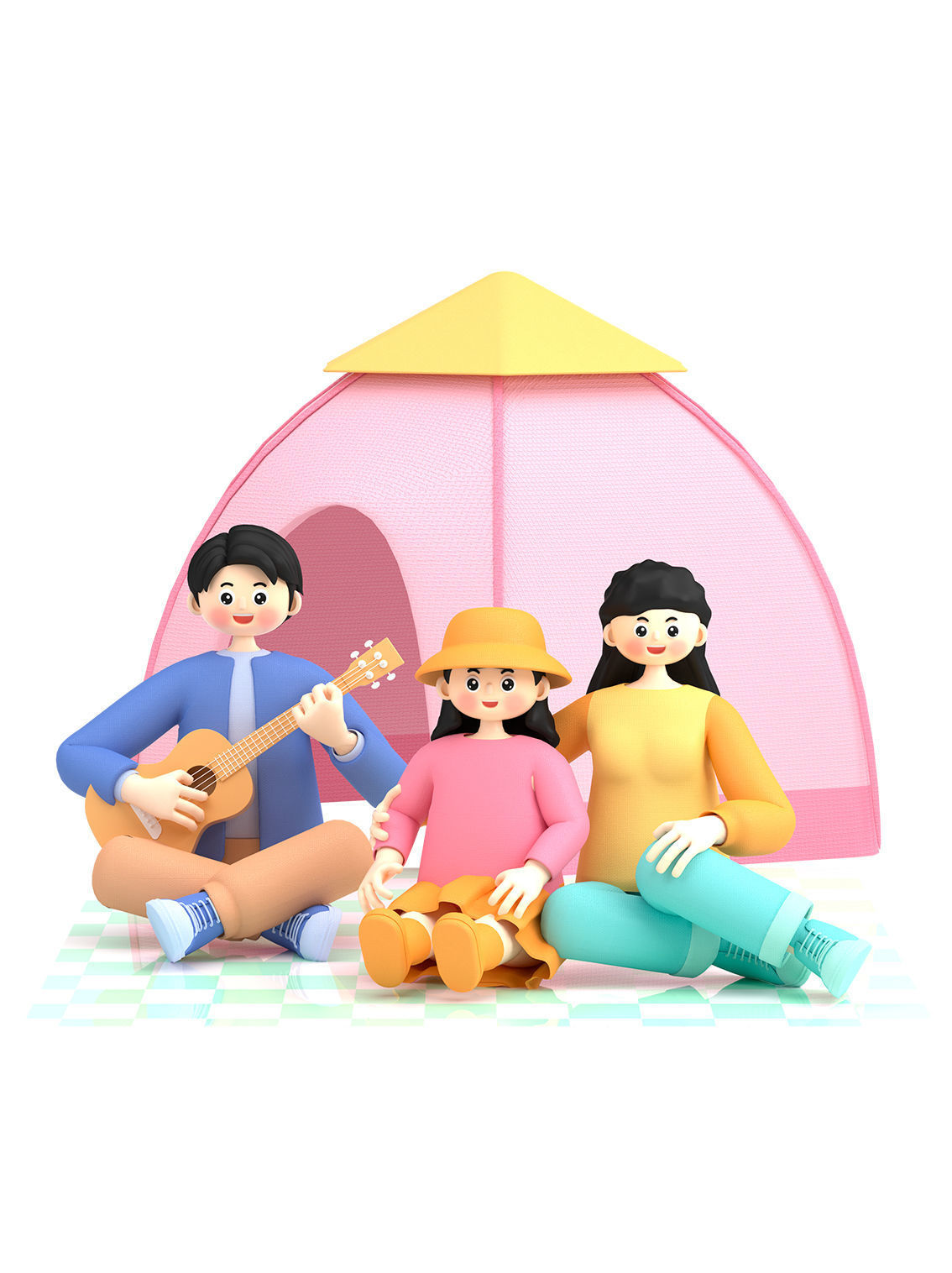 C4D model spring outing character scene 3D model | CGTrader