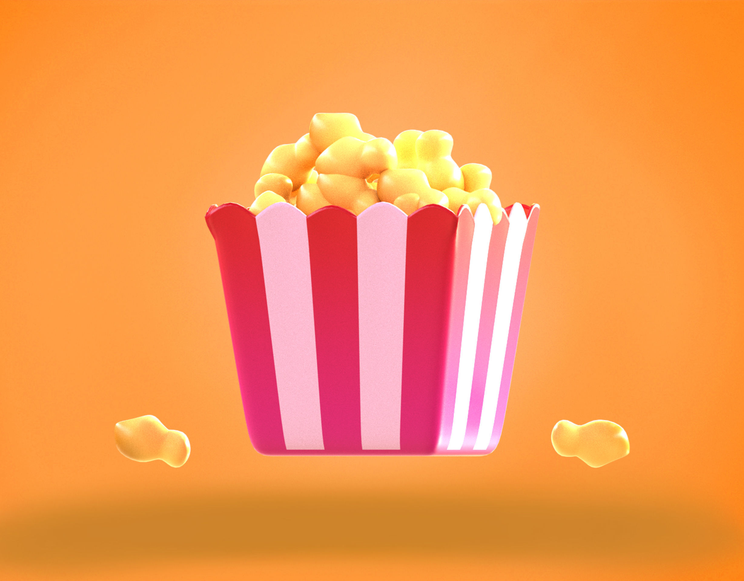 3D model Popcorn Emoji new Animated VR / AR / lowpoly CGTrader