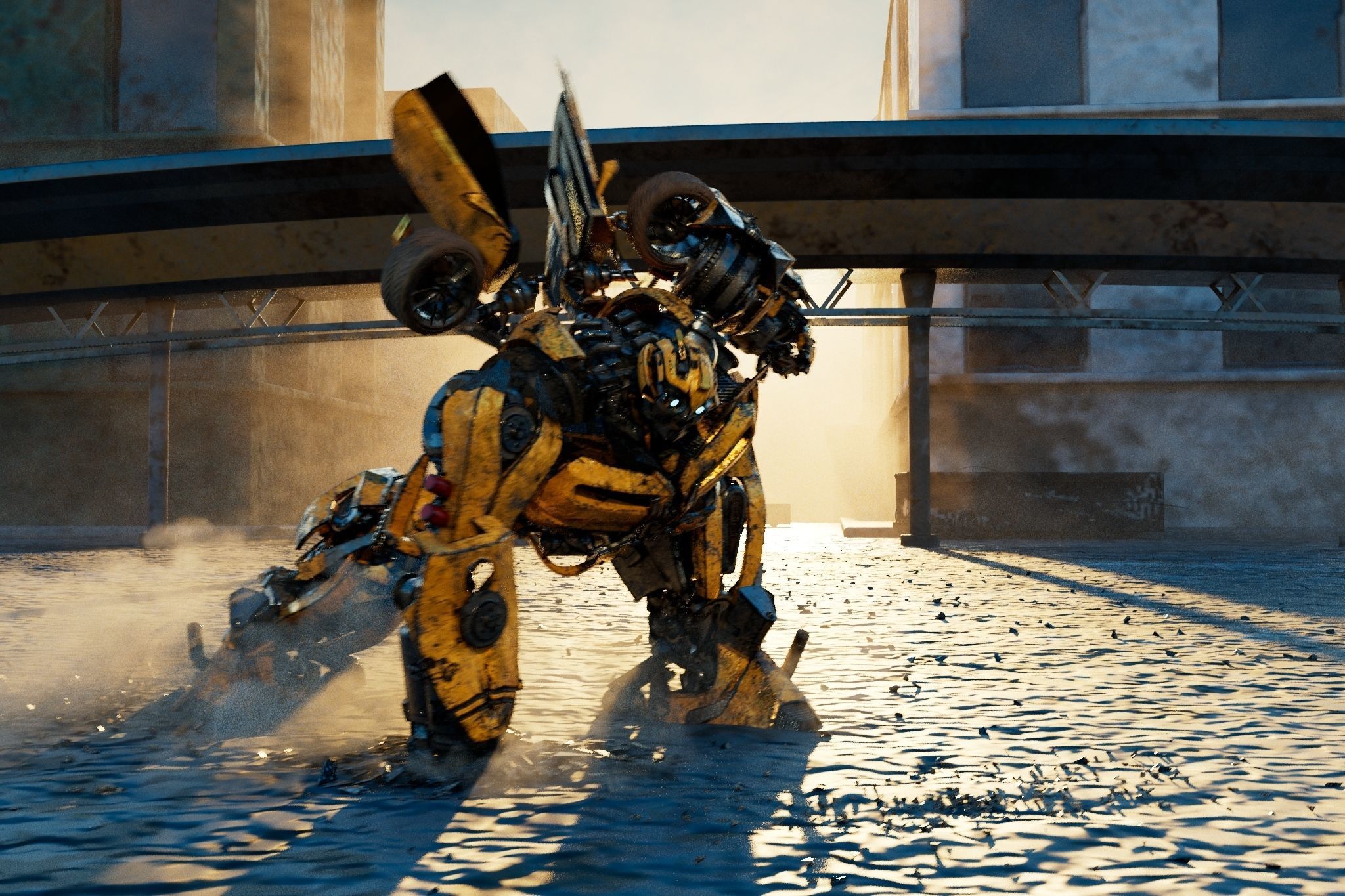 Transformers Bumblebee Fully Rigged and Textured 3D model rigged