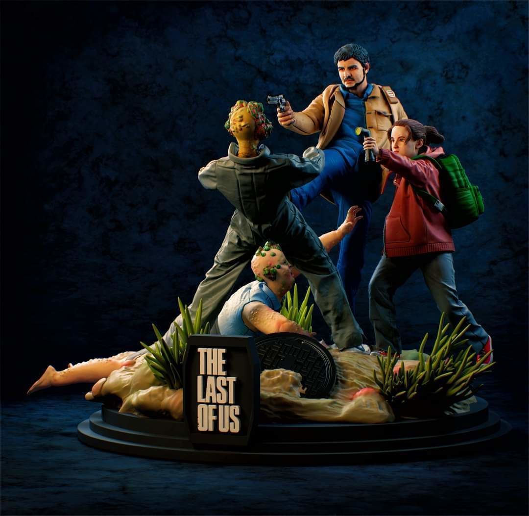 The last of Us Four Figure Diorama Statue STL Files 3D model 3D