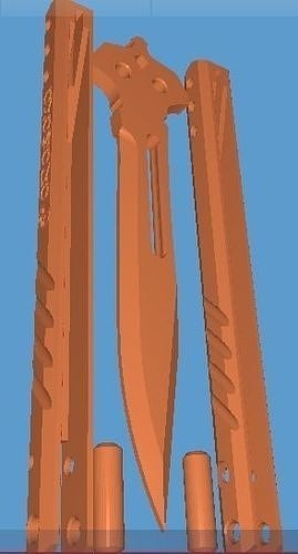 Butterfly knife all in one 3D model 3D printable | CGTrader