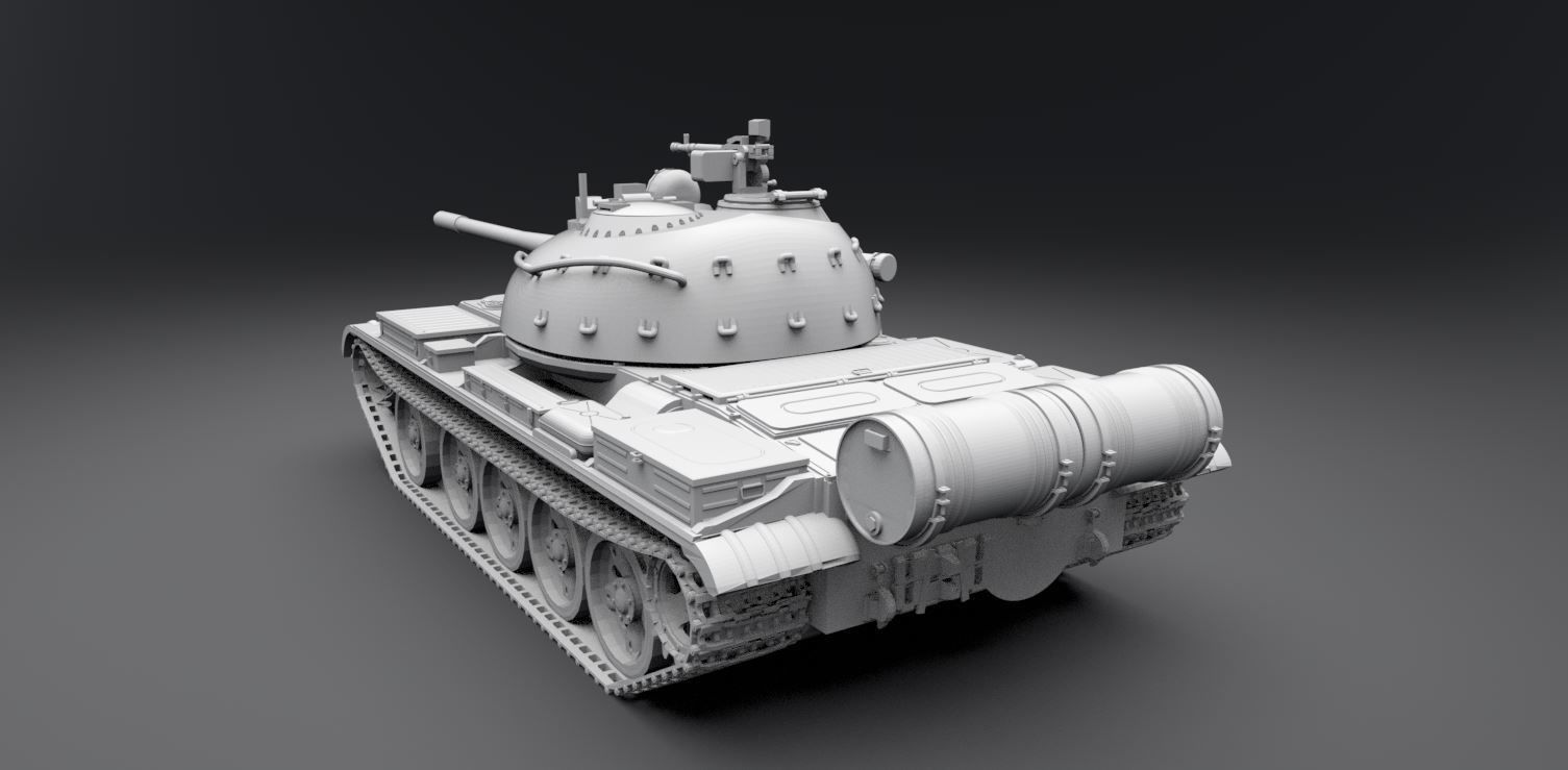 T55 Tank Scale model 3D model 3D printable CGTrader