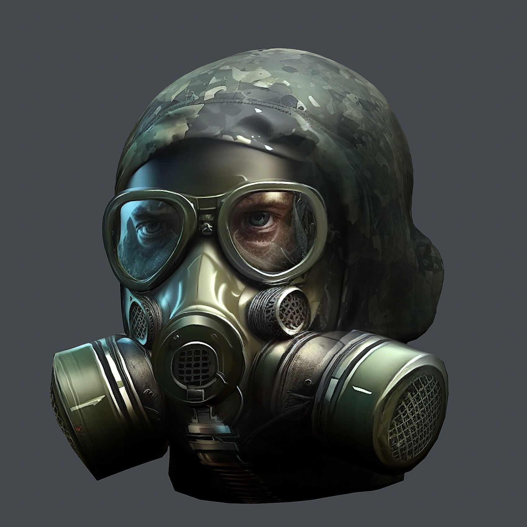 Gas Mask Modelling 3D model helmet Gas mask 3d model military combat Low-poly VR / AR ...