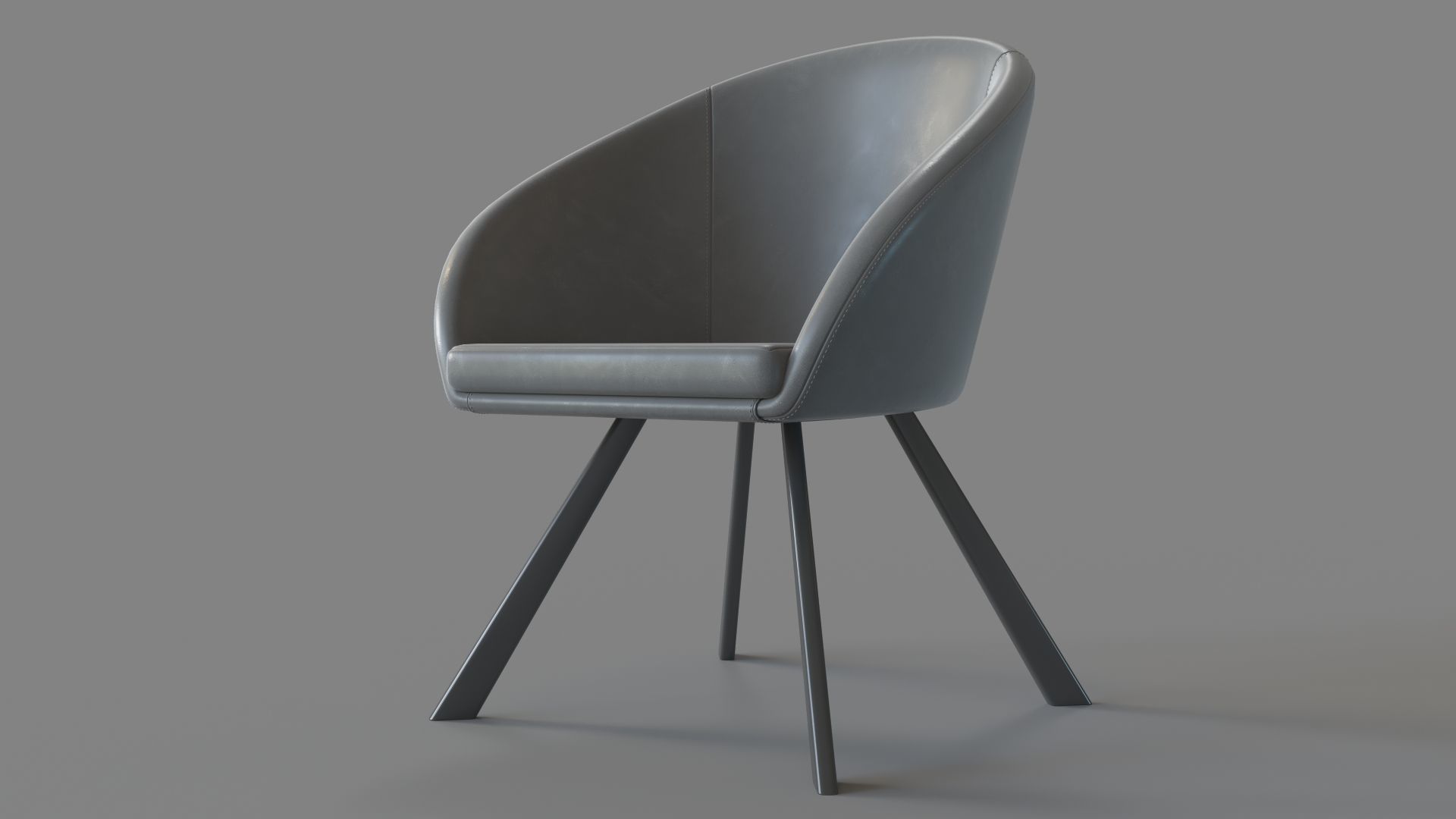 Barisic Dining Chair Gray 3D model CGTrader