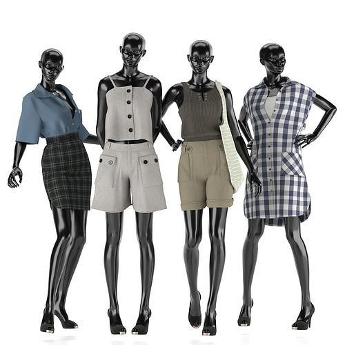 3D model Mannequin Set Vol 006 VR / AR / lowpoly CGTrader