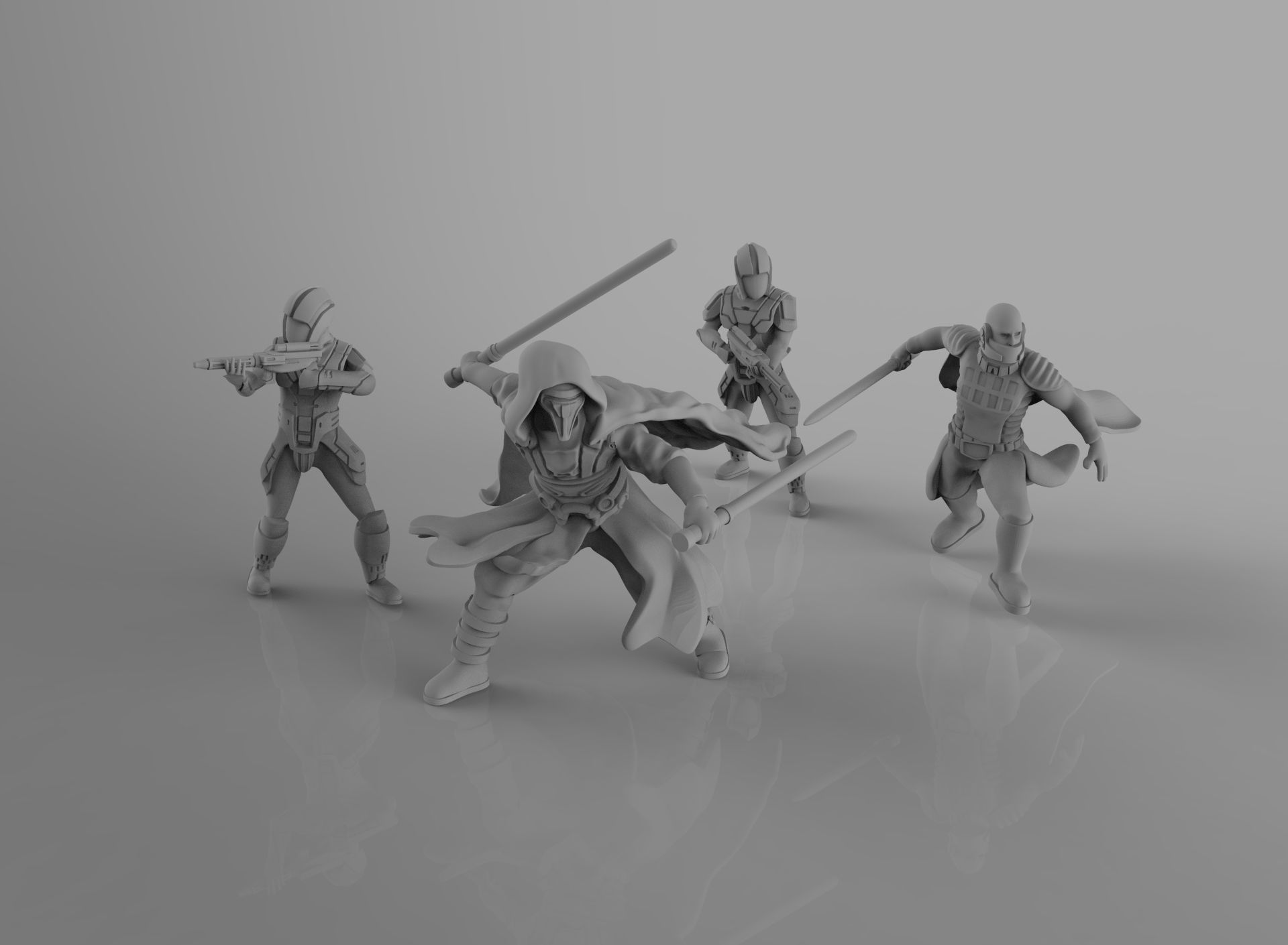 Darth Revan and Malak Shatterpoint Squad 3D model 3D printable | CGTrader