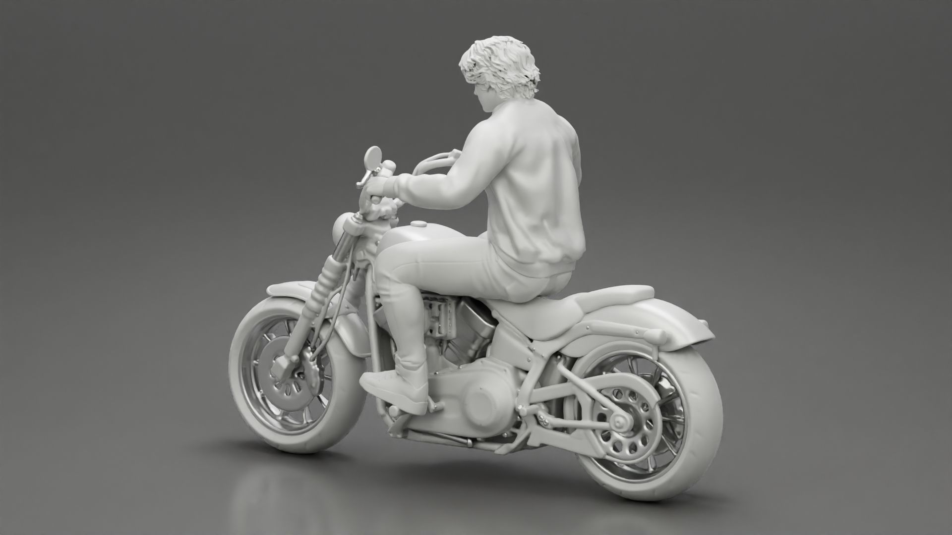 Young man riding a motorbike 3D model 3D printable | CGTrader