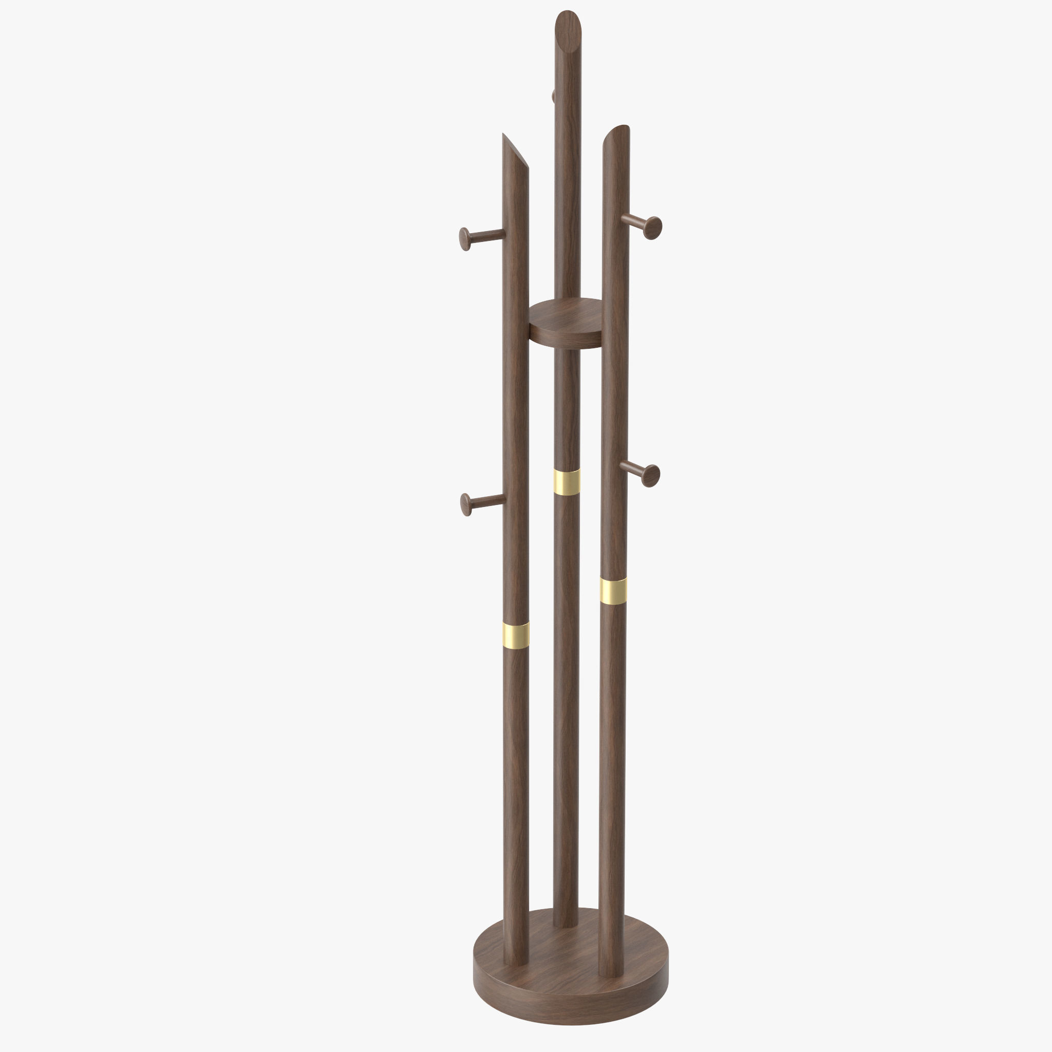 Solid Wood Room Coat Rack 3D model | CGTrader