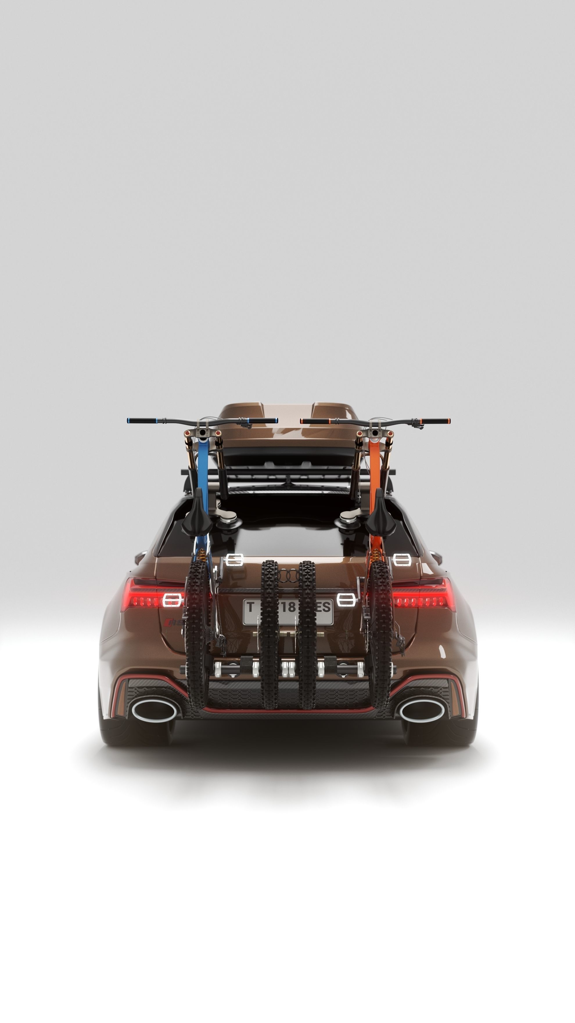 Audi RS 6 Avant with Bike and Roofbox 3D model animated | CGTrader