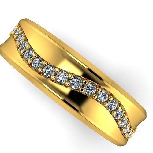 Mens Classic Wedding Band diamonds around 3d model 3D model 3D