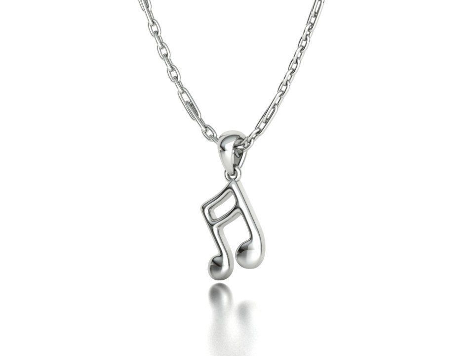 Music Note Pendants with Diamonds and Flat version 3D Model Collection