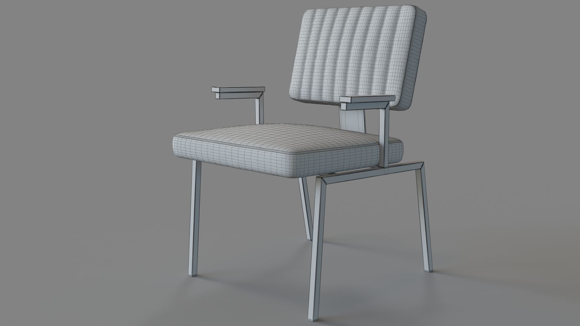 Krall Leather Dining Chair With Arms 3D model CGTrader