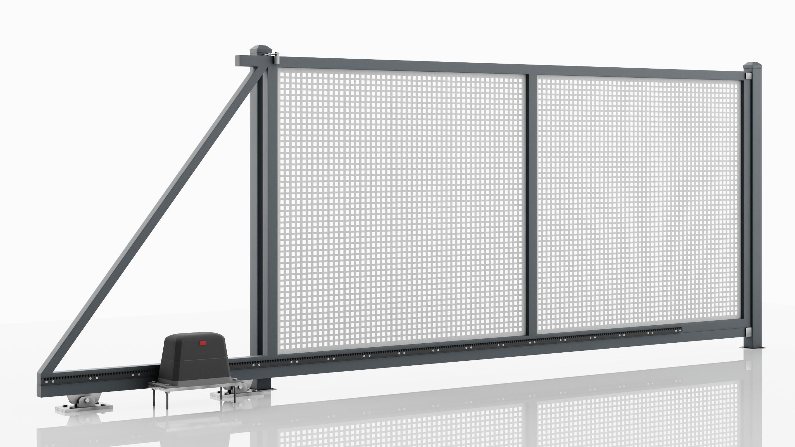 Aluminum Electric Sliding Gate - Model 5 - 3D model | CGTrader