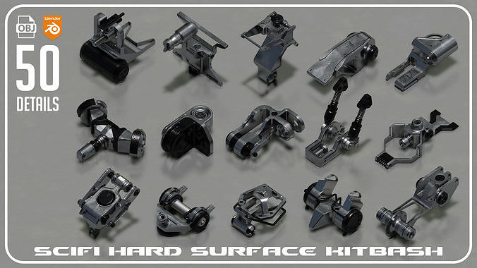 Sci-Fi Hard Surface KITBASH 50 DETAILS 3D model | CGTrader