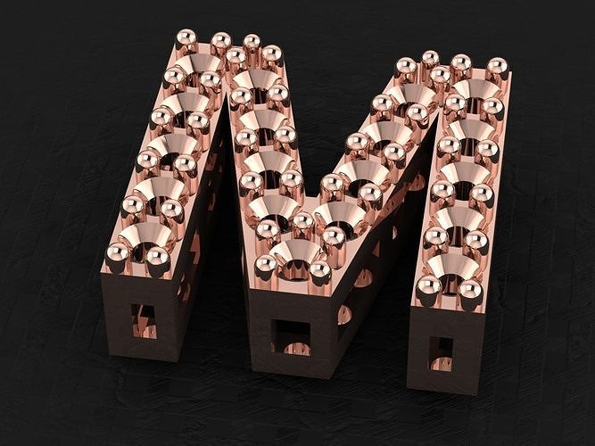 M Letter 3D model 3D printable | CGTrader