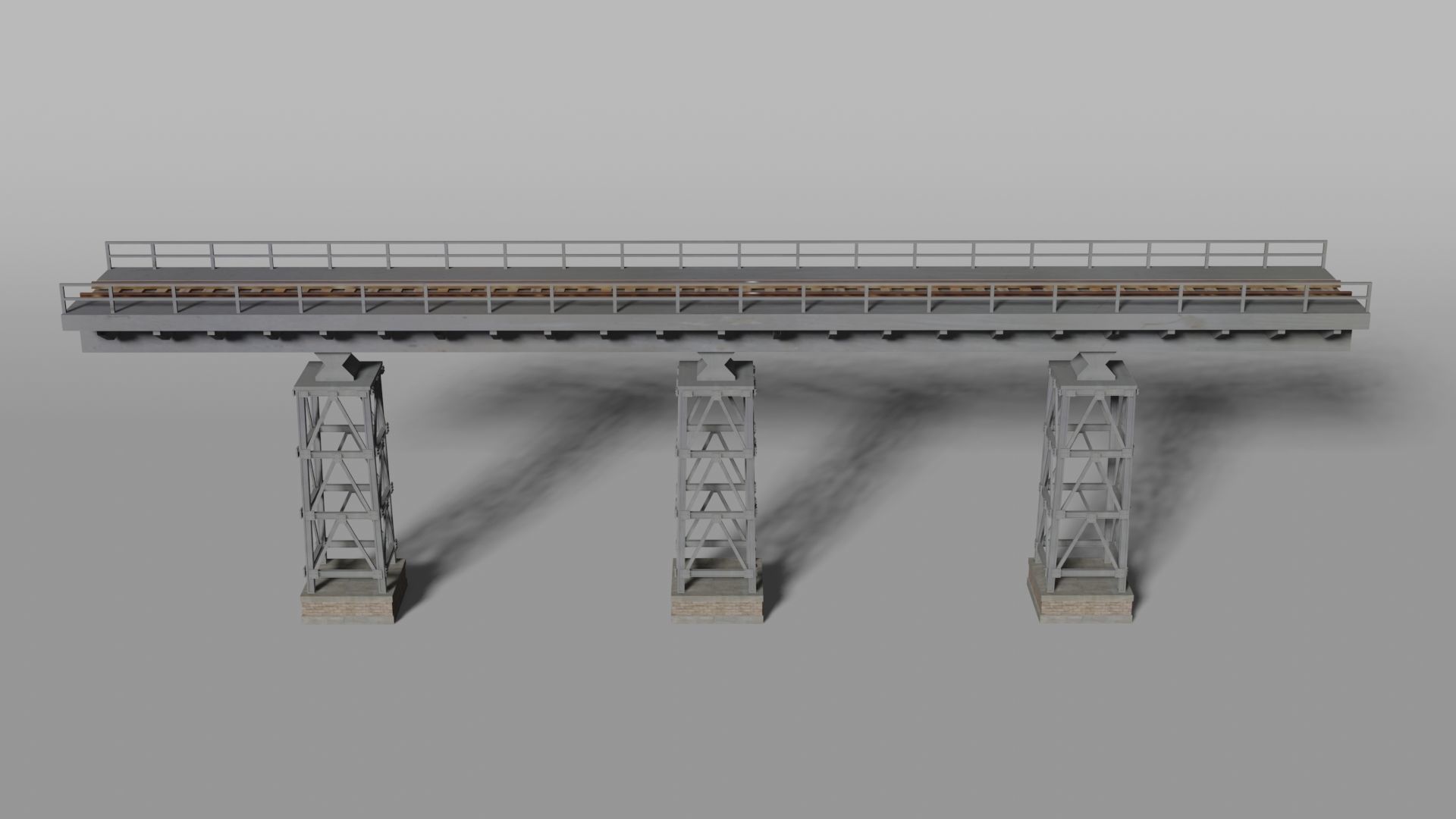 Modular railroad frame bridge 3D model | CGTrader