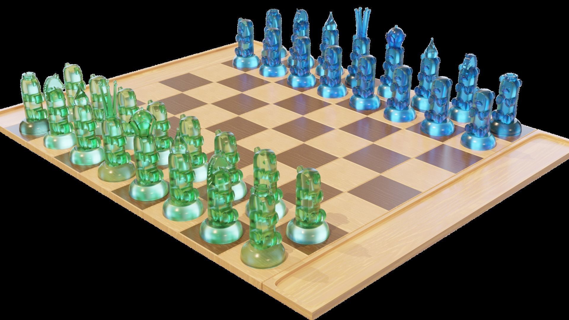 Gummy Bear Chess Set 3D model 3D printable | CGTrader