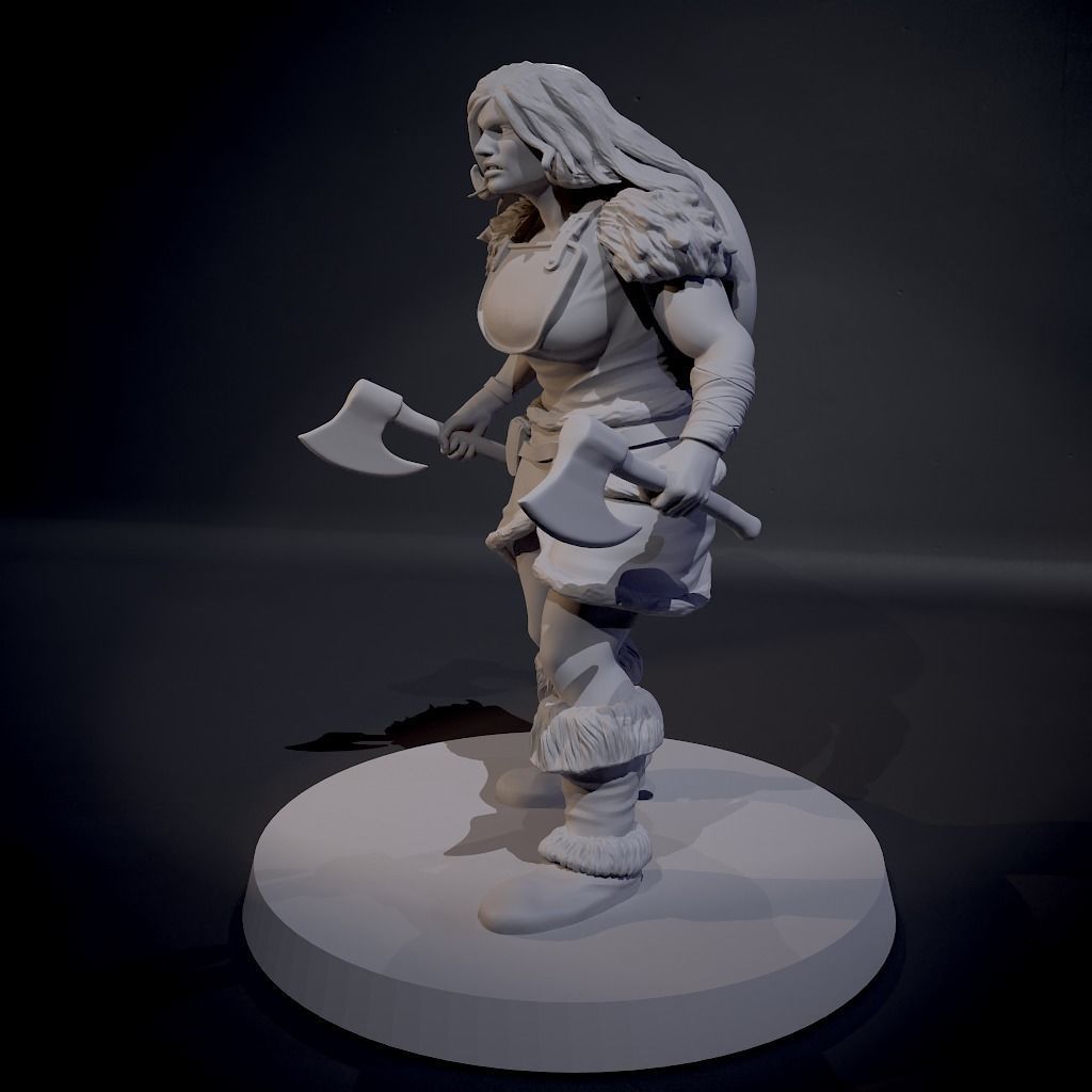 Female Barbarian 3D model 3D printable | CGTrader
