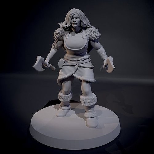 Female Barbarian 3D model 3D printable | CGTrader