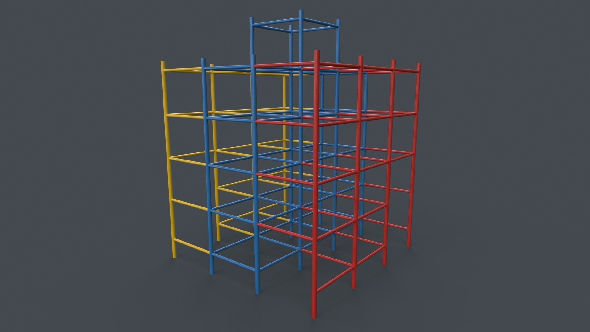 3D model PBR Outdoor Playground Steel Climbing Bars A VR / AR / low ...