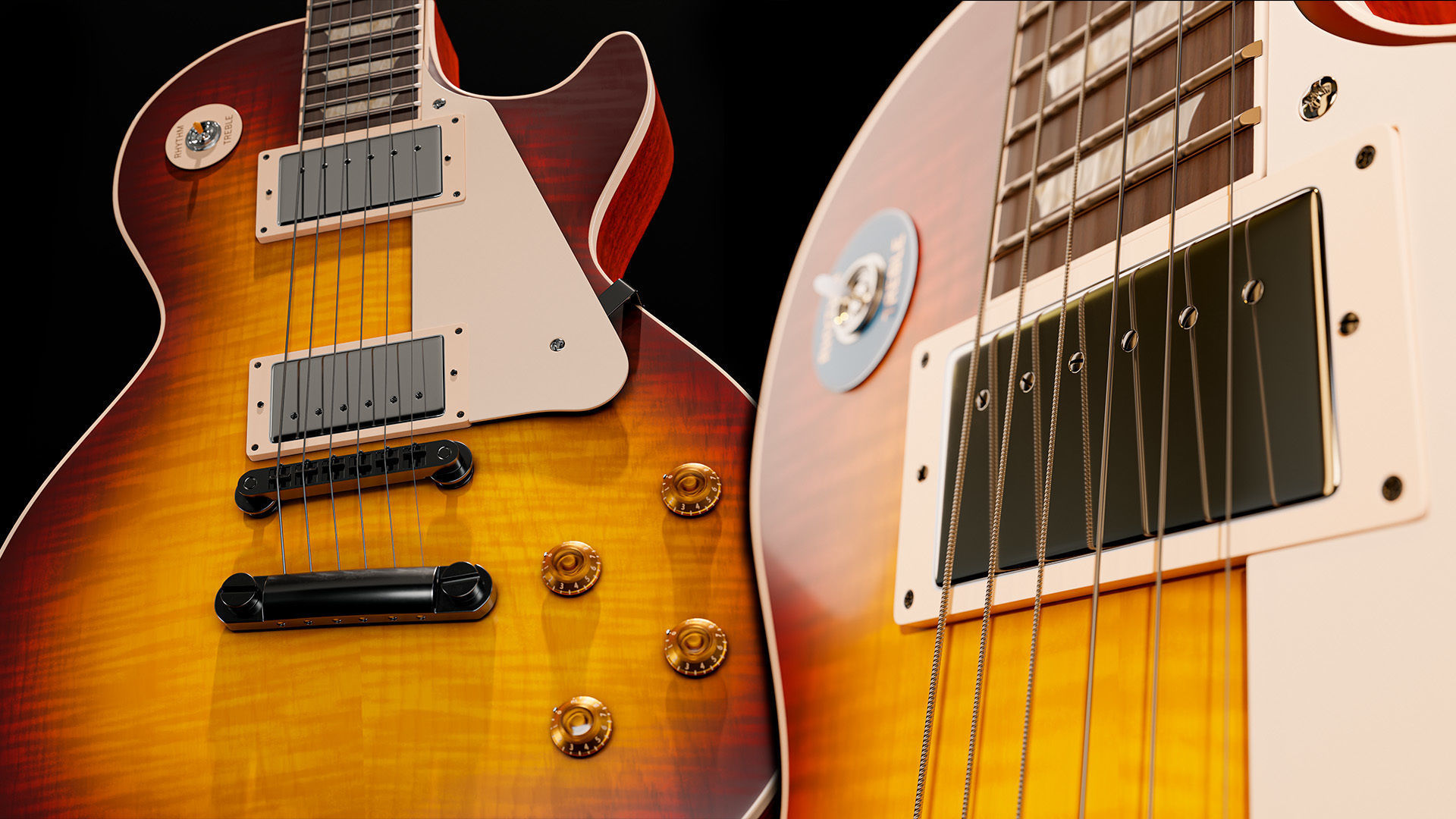 Electronic Guitar Gibson Les Paul 3D model | CGTrader