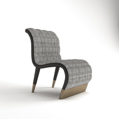 Bonnie Chair Fabric Plaid 3D model CGTrader