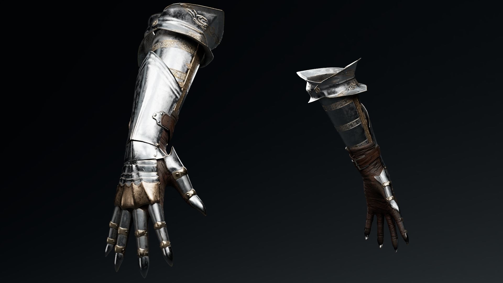 Female Knight Hand And Wrist Armor MidPoly 3D model CGTrader