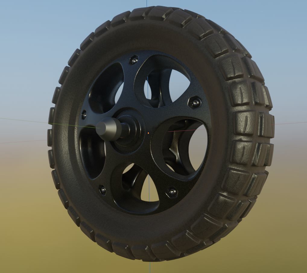 EScooter FrontWheel with Procedural PBR Material Setup 3D model