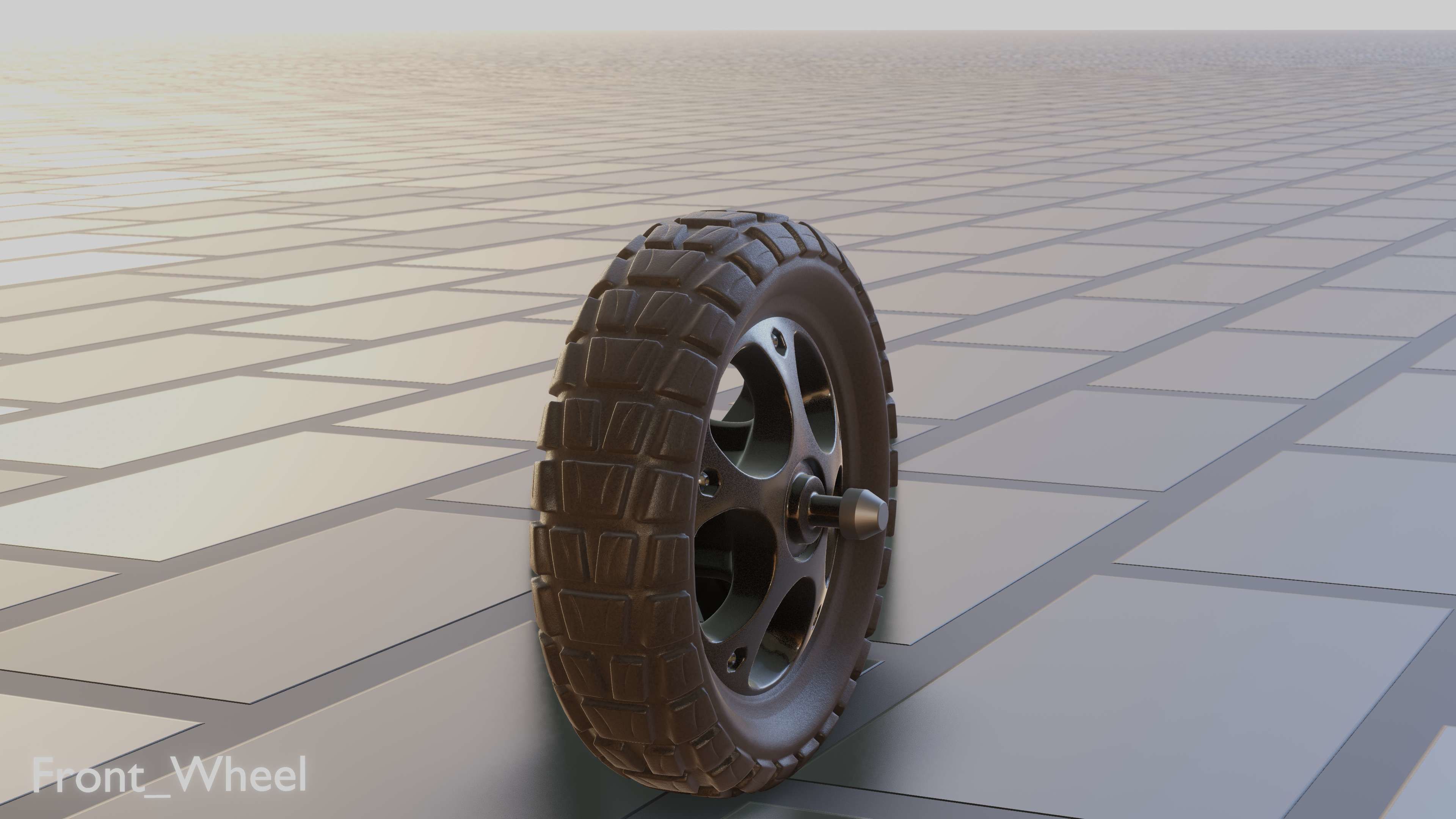 EScooter FrontWheel with Procedural PBR Material Setup 3D model