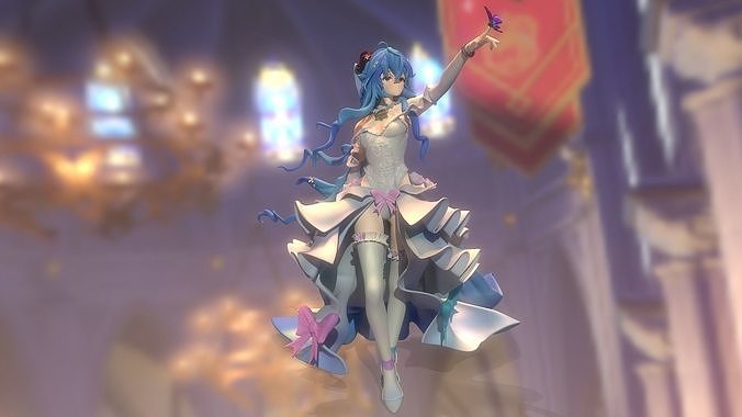 Ganyu Wedding Dress 3D model 3D printable | CGTrader