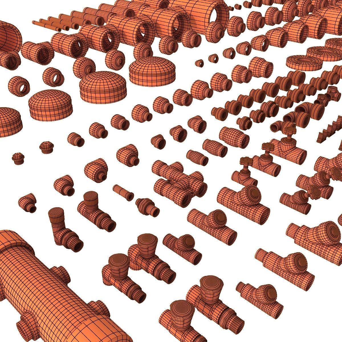 Plastic fittings Big n1 3D model CGTrader