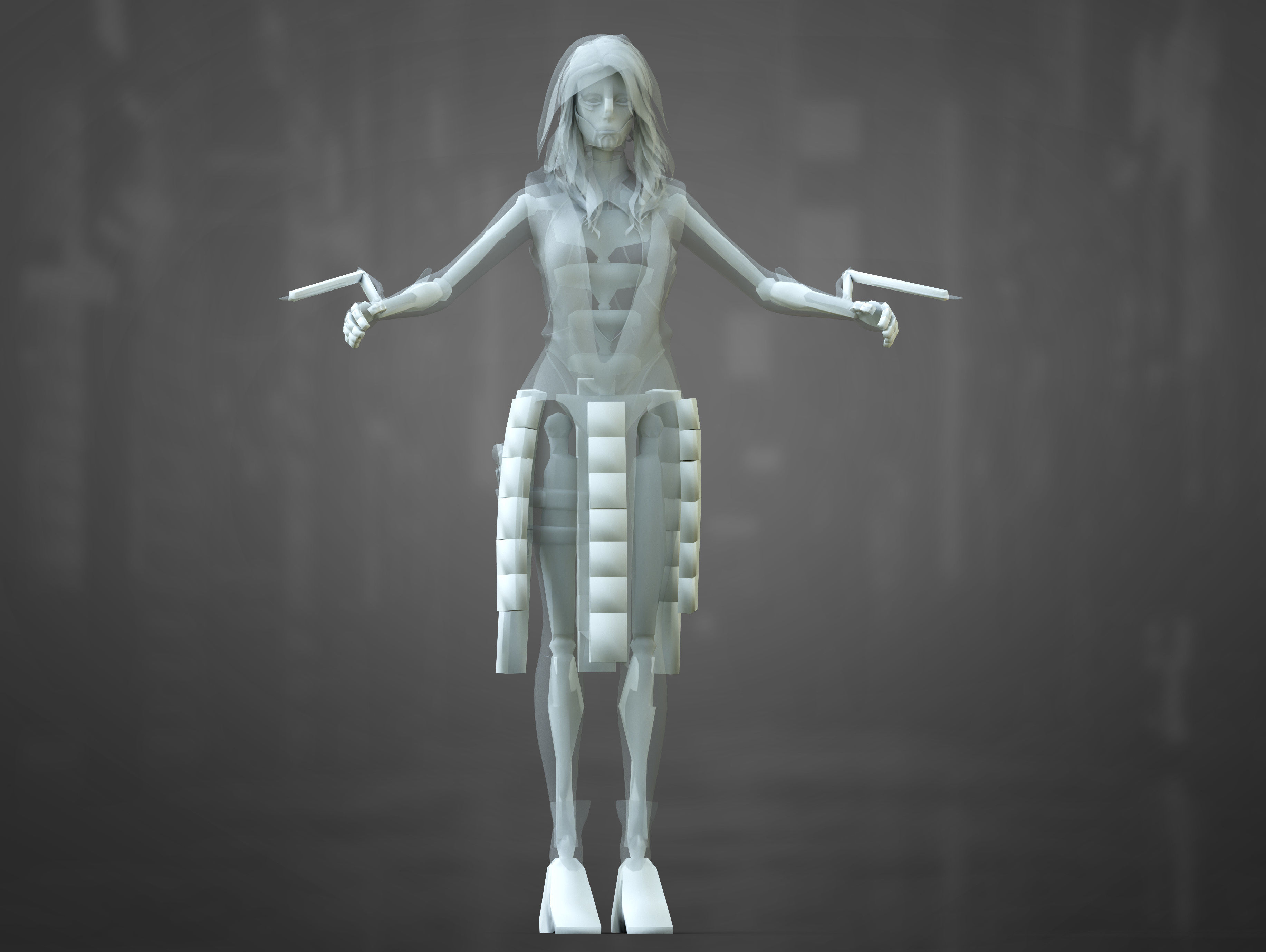 3D model Sci Fi Cyberpunk Killer Girl VR / AR / low-poly rigged | CGTrader