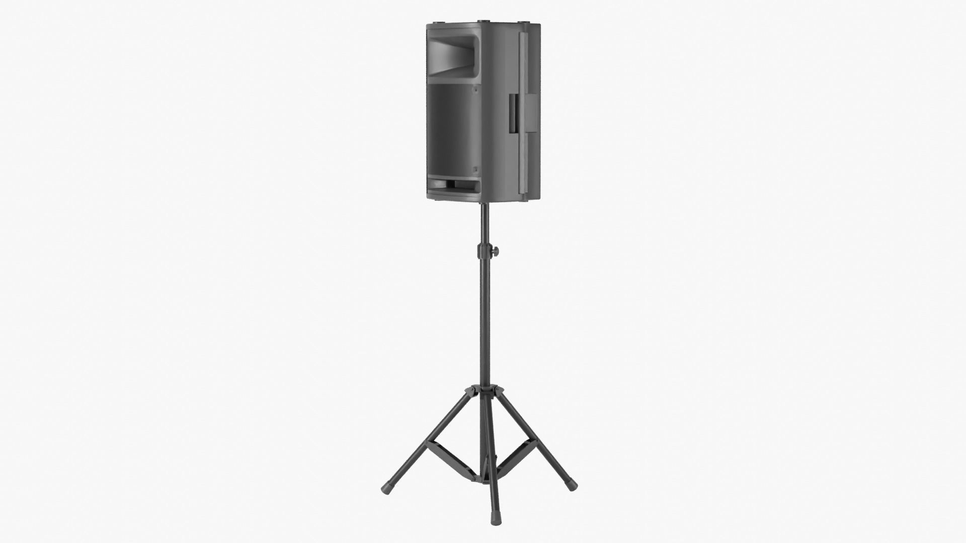Powered Speaker with Tripod 3D model CGTrader