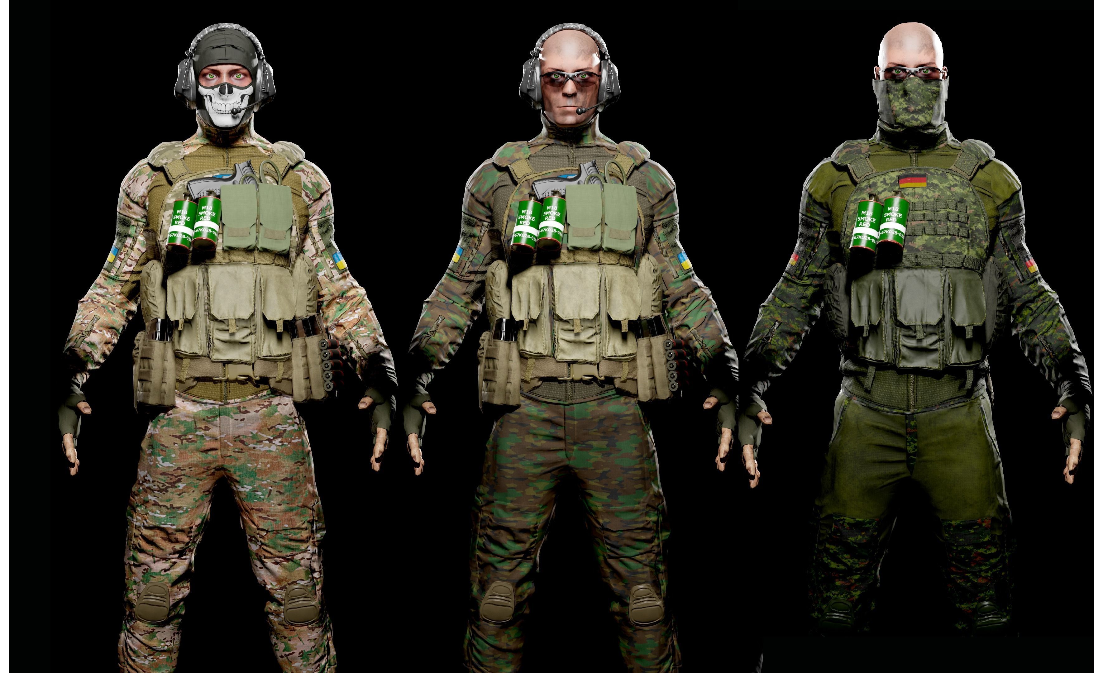 3D model Soldier GAME READY Low-poly 3D model csgo skins for ukraine VR ...