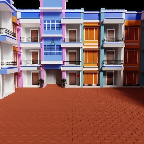 Gokuldham Society 3D model CGTrader