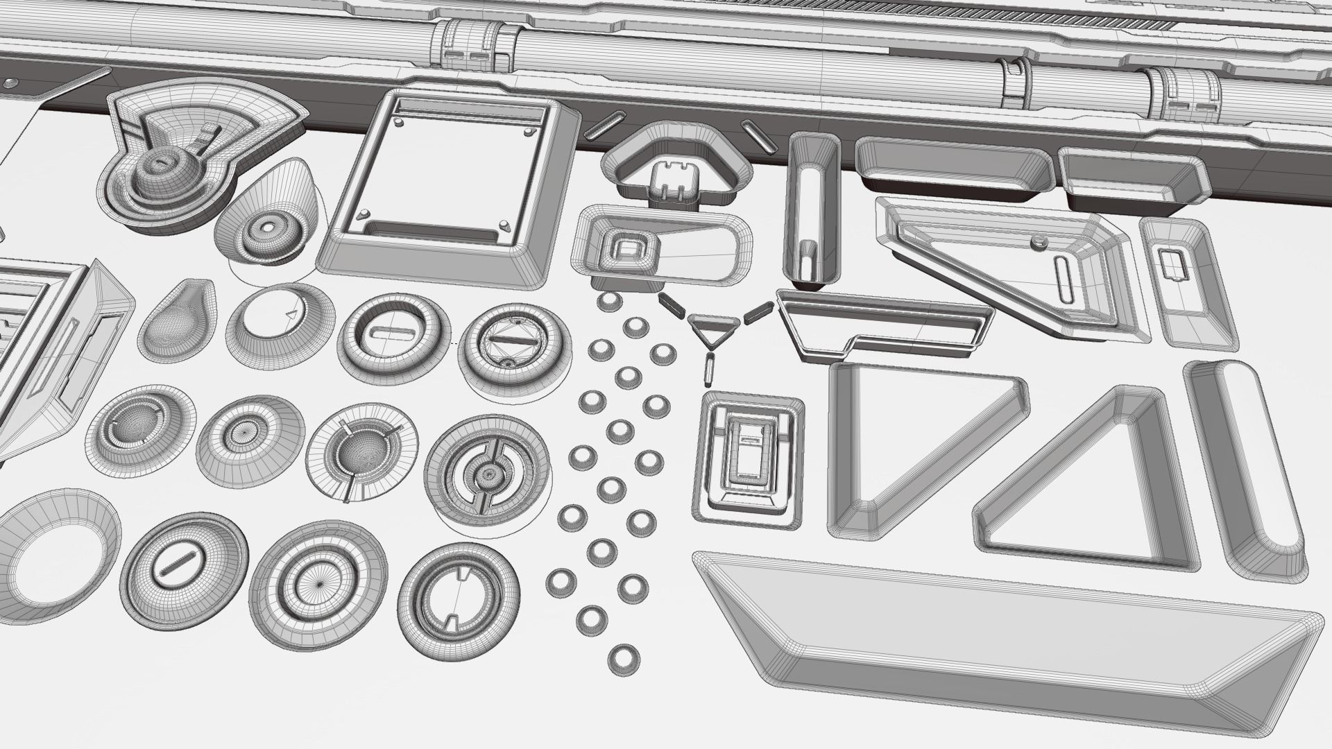 Scifi Trim Sheet High Poly 3D model | CGTrader