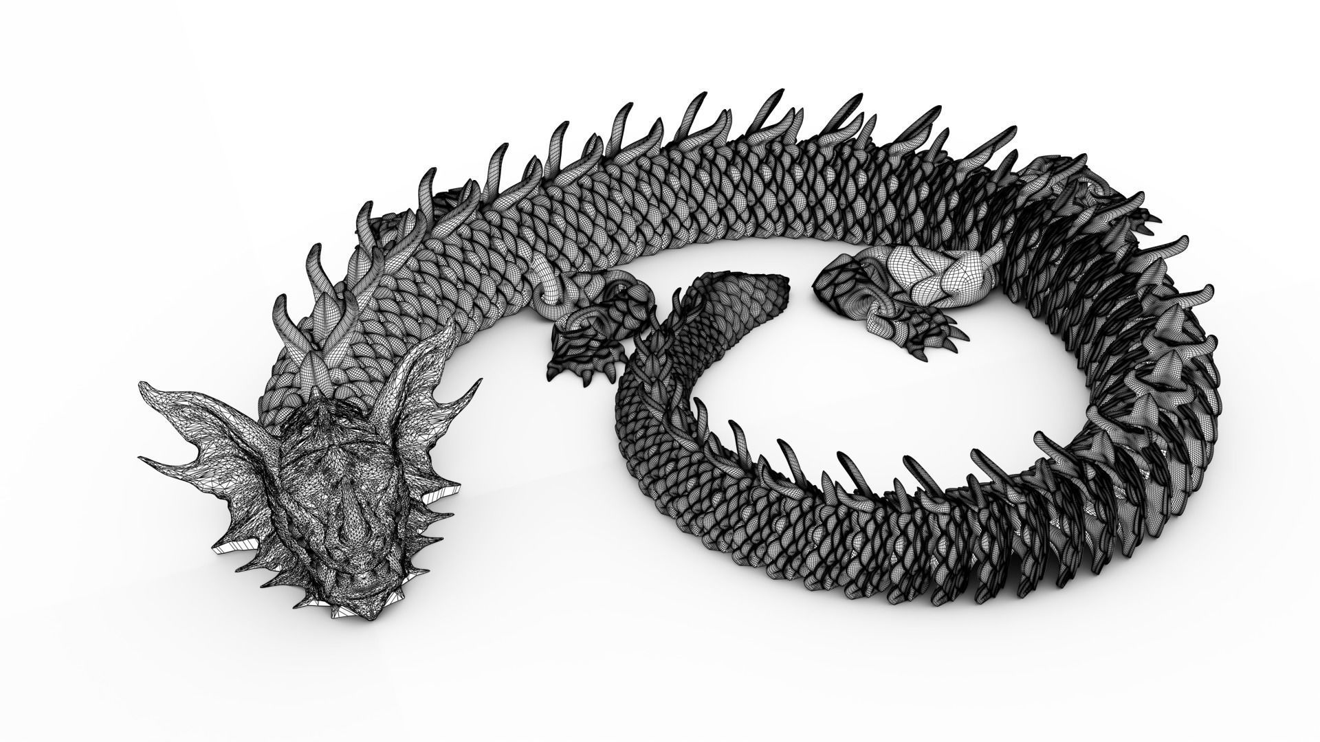 Articulated Dragon 01 3D model 3D printable CGTrader
