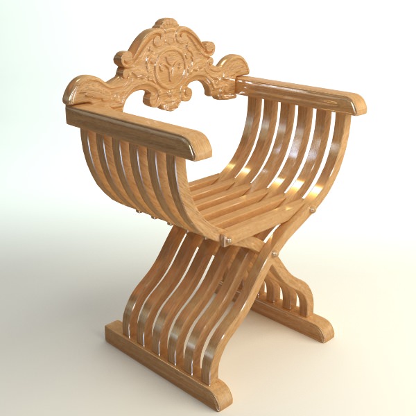 Savonarola X Chair Photorealistic 3D model